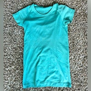 Aqua blue lulu lemon shirt